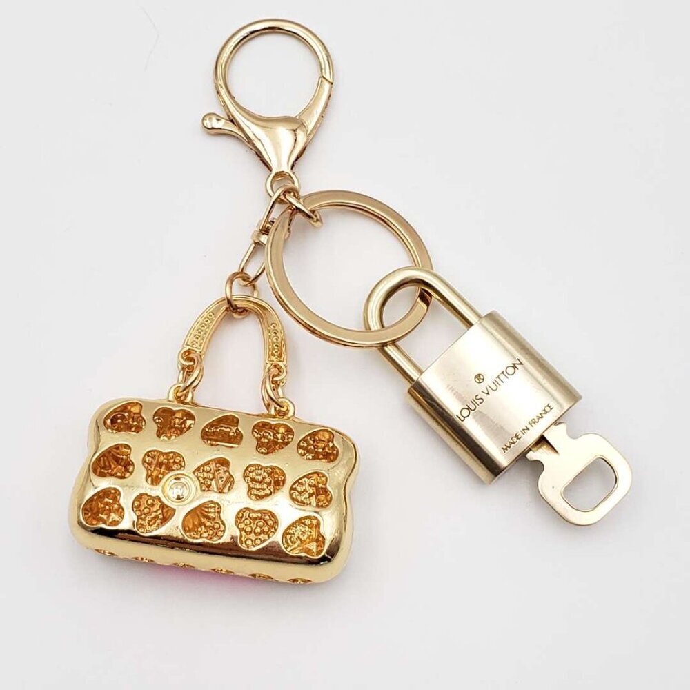 Authentic Louis Vuitton Gold Lock 🔒 Keychain Bag Unbranded Charm LV - Picture 5 of 7